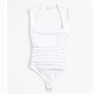 Abercrombie Cotton-Blend Seamless Fabric Ruched Portrait Bodysuit